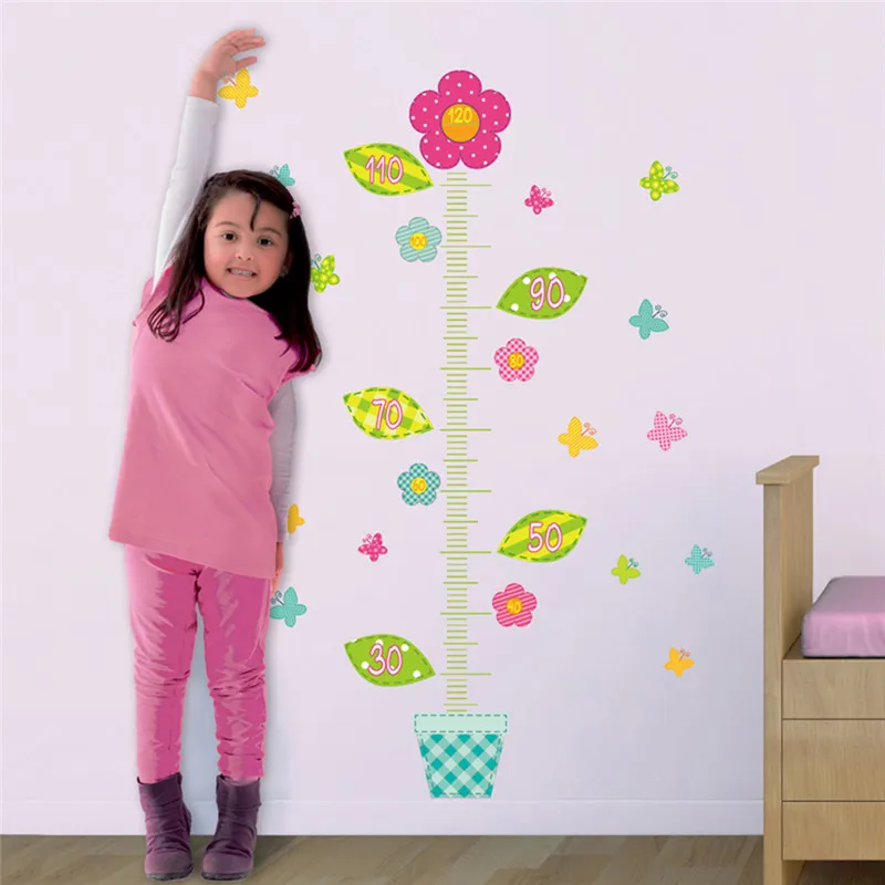 

DIY Wall Stickers Children 1.2m Height Measuring Chart Wall Decals Removable Nursery Decoration Home Decor for Kids Living Room