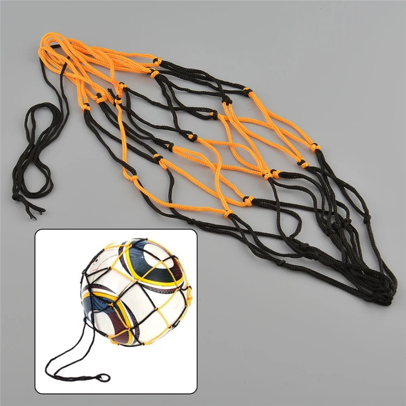Открытый прочный Стандартный черный и желтый нейлон Чистая сумка Мяч Нести сетки для Волейбол Баскетбол Футбол multi спортивные игры