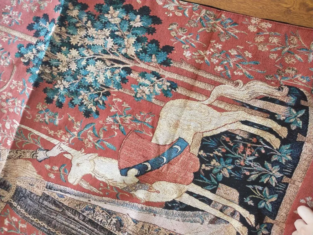 Домашний текстиль украшения Единорог осязание Бельгии средневековый гобелен настенный 140 см x 107 см pt-67