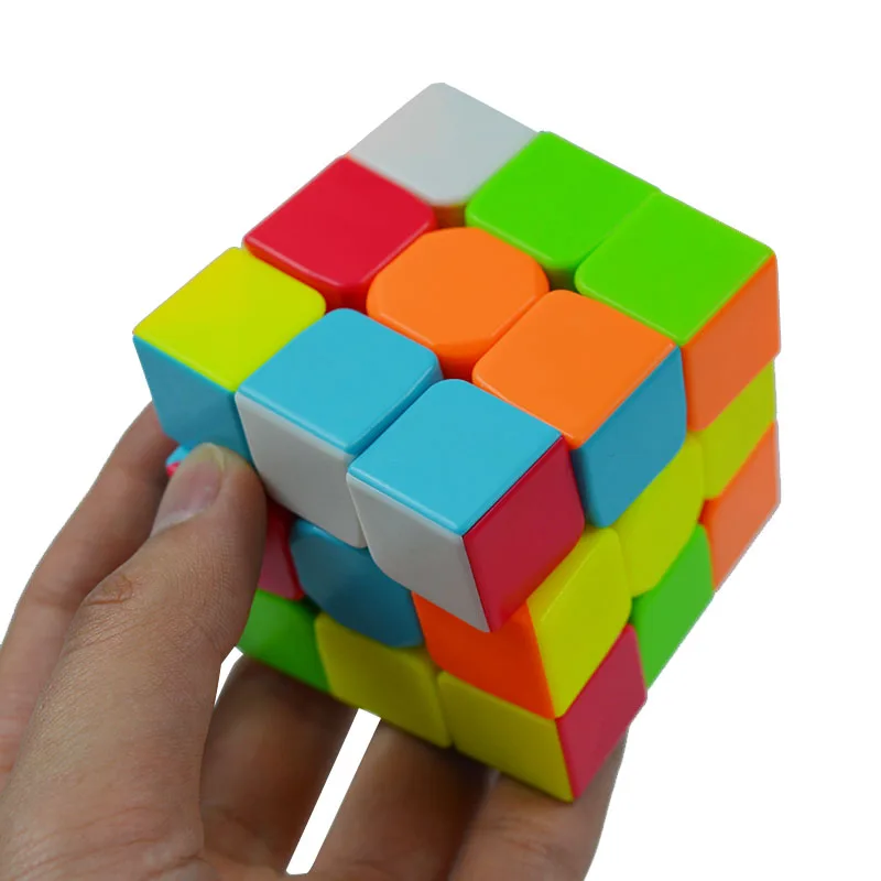 Красочные 3x3x3 три слоя магический куб профессиональный соревнования скорость Cubo не наклейки головоломка волшебный куб крутая игрушка мальчик
