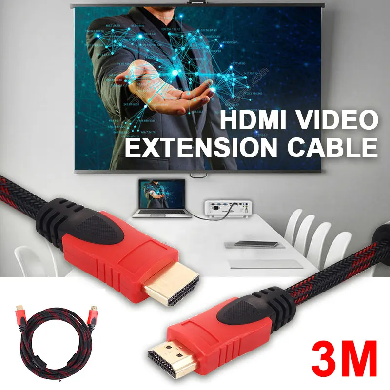 

HDMI Cable Double Magnetic Ring Laptop Universal HDMI Line Office 300cm Nylon Gold Plated Interface