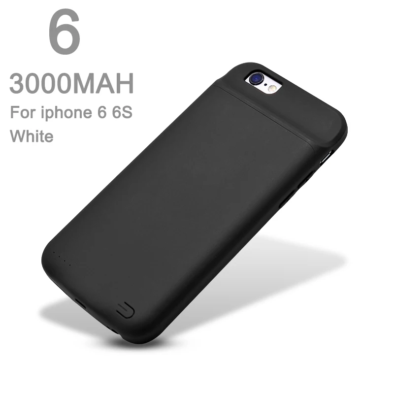 Чехол для аккумулятора power Bank Charing чехол для iPhone 6 6s 7 8 6s Plus 3000/4000 мАч Зарядное устройство задняя крышка - Цвет: 6 black