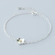 По-настоящему. 925-Стерлинговое Серебро-ювелирные изделия Золотой Вишневый браслет-цепочка с цветами настраиваемый Шарм GTLS307