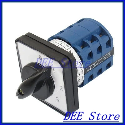 

AC 660V 20A Self Locking 0-1-2-3-4-5 12 Terminals Cam Changeover Switch