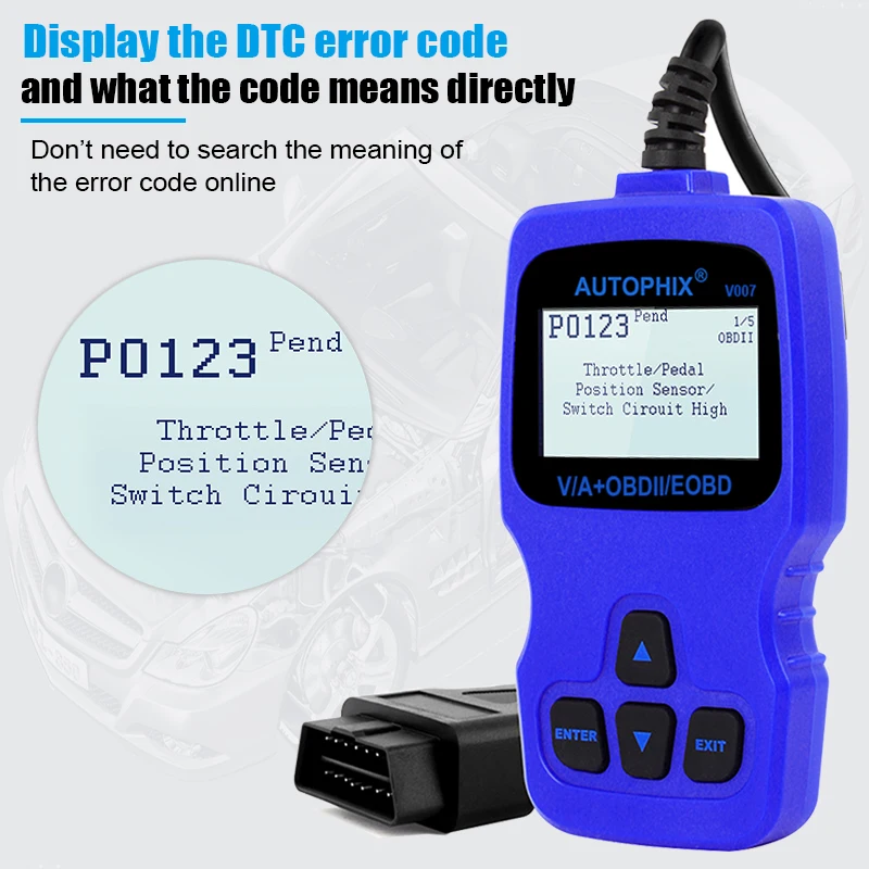 Autophix V007 OBD2 Профессиональный диагностический считыватель кодов ABS SAS SRS тормоз TP