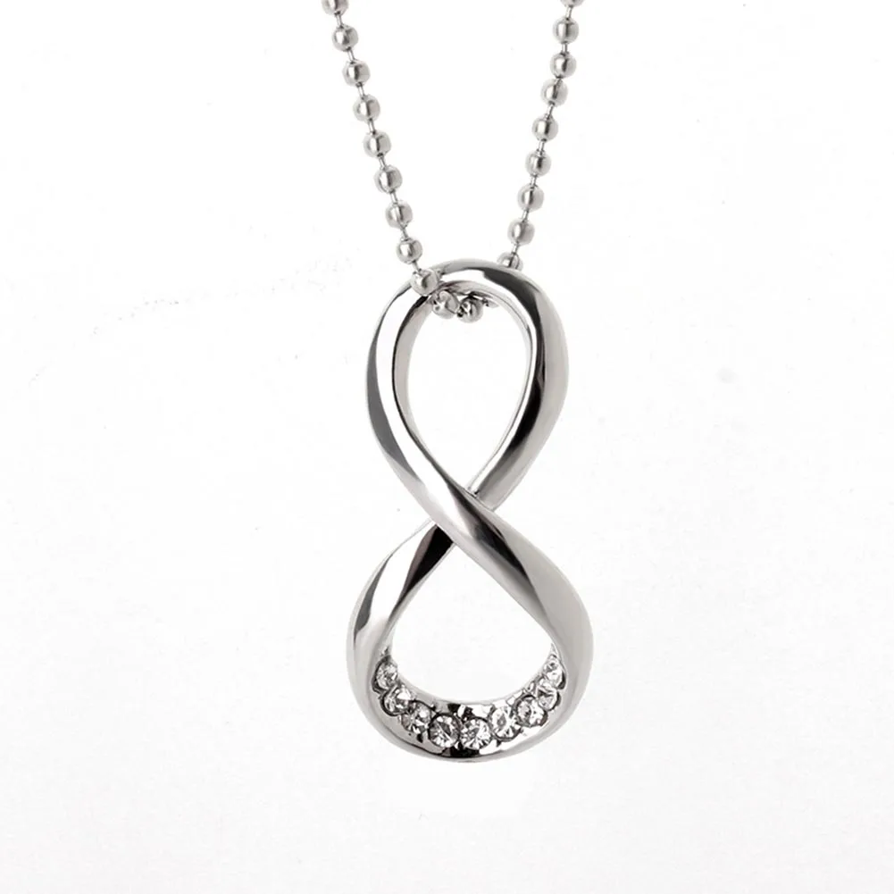 

Number 8 Endless CZ Necklace & Pendant For Women Forever Eternal Friendship Infinity Fashion Jewelry