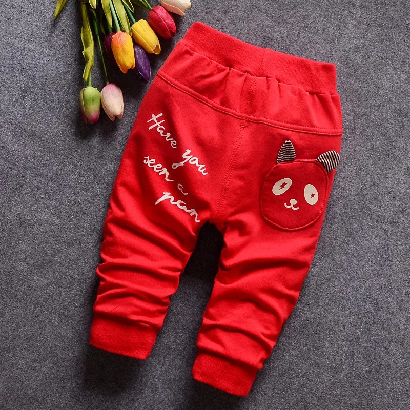 Модные Повседневные детские штаны из хлопка с милым рисунком панды для мальчиков и девочек 0-2 лет вязаные штаны новинка года для маленьких мальчиков