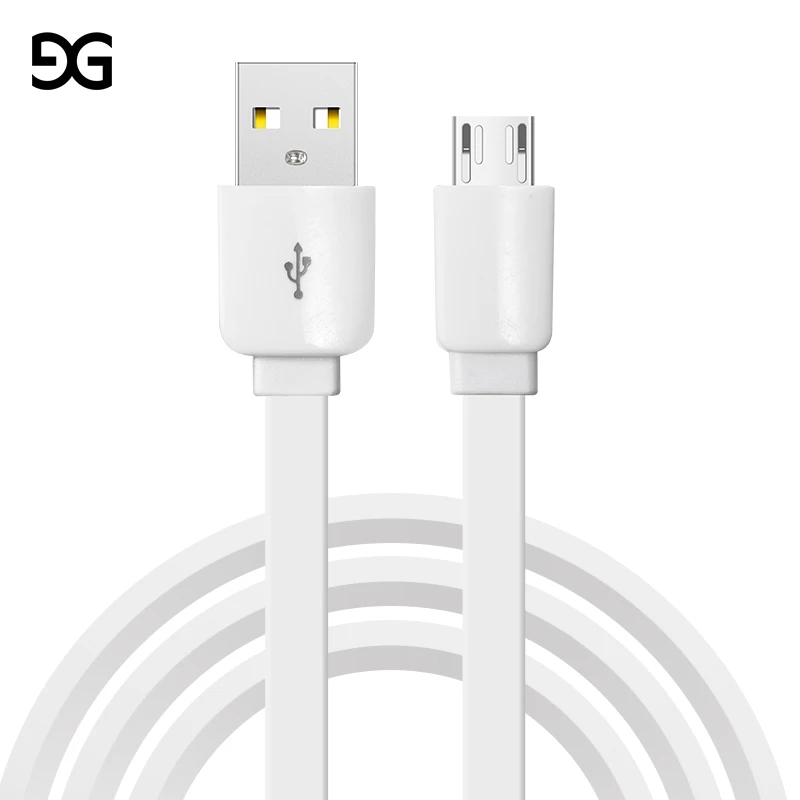 GUSGU USB кабель для iPhone, Micro usb кабель type c для синхронизации данных плоский 2A Быстрая зарядка кабели для мобильных телефонов usb Microusb usb C - Цвет: White For Micro usb