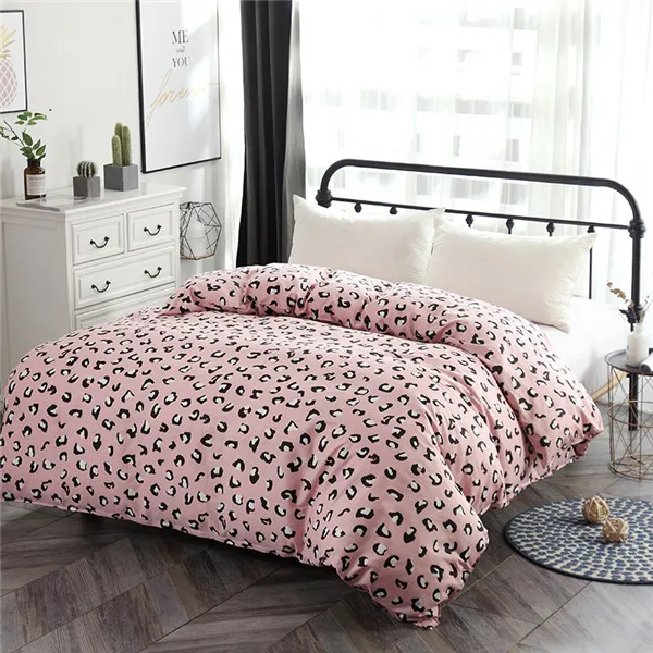 1 шт. розовый Леопардовый пододеяльник с застежкой-молнией, хлопковый пододеяльник, одеяло, чехол, односпальный, полный, королева, король, постельное белье - Цвет: style1