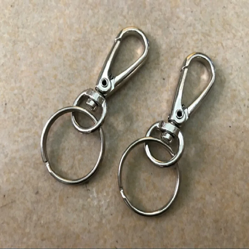 2pcs/lot Lobster Clasp Key Clips Crochet Keychain Findings of Split Key