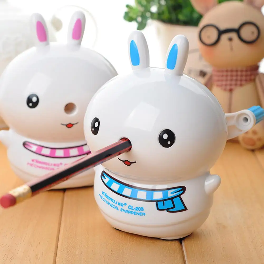 

Pencil Sharpener Hand Pencil Machine Cartoon Automatic Advance And Retreat Rabbit Shape Pencil Sharpener Student School Supplies
