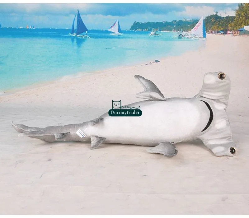 Dorimytrader 100cm X 53cm Emulational Hammerhead Shark Stuffed Toy Giant Soft Plush Sea Animal Shark Doll Pillow  Free Shipping DY61261 (15)