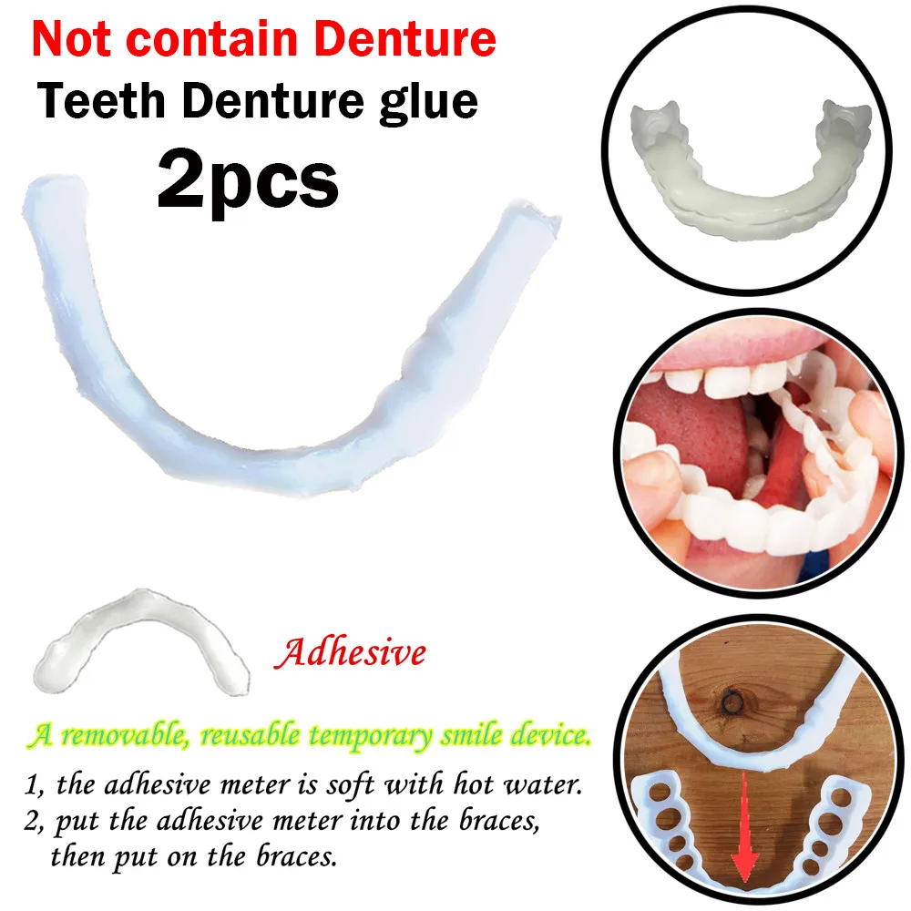

2pc Temporary Smile Comfort Fit Cosmetic Teeth Denture Glue FreeShipping
