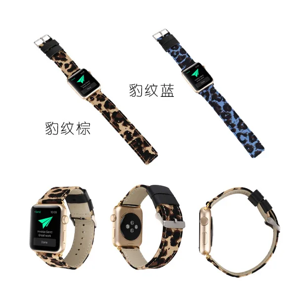 2018 новинка стиль леопард популярные часы кожаный ремешок для Apple Watch Iwatch 1/2/3