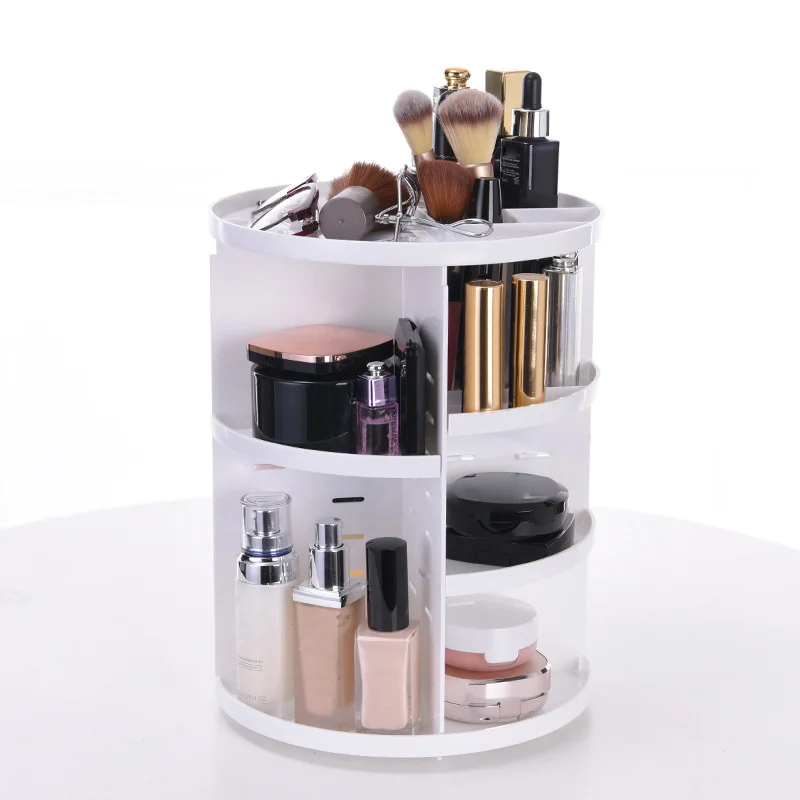 

Makeup Organizer 360 Rotating Adjustable Storage Box Large Capacity Rack for Cosmetics Brushes Hot Sale