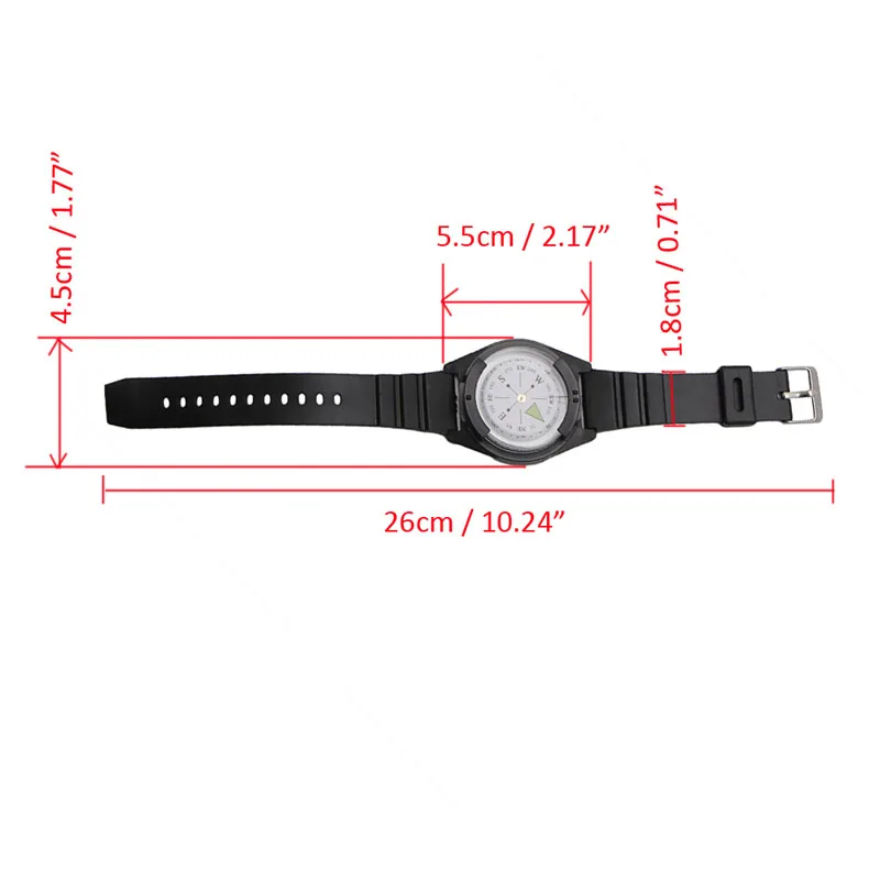  1 Pc ABS Taktische Handgelenk Kompass Sonder Für Militär Outdoor Uhr Schwarz Band Wandern Getriebe 