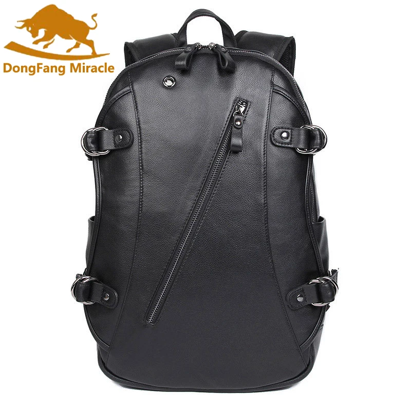 

Men Backpack External USB Charge Waterproof Backpack Fashion Women Cow Leather Travel Bag School Bag Nappapi Leather Laptop Bag