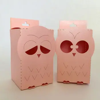 

10pcs/lot Pink Owl Custom Made Initial letter for Wedding Laser Candy Box And Favor Box