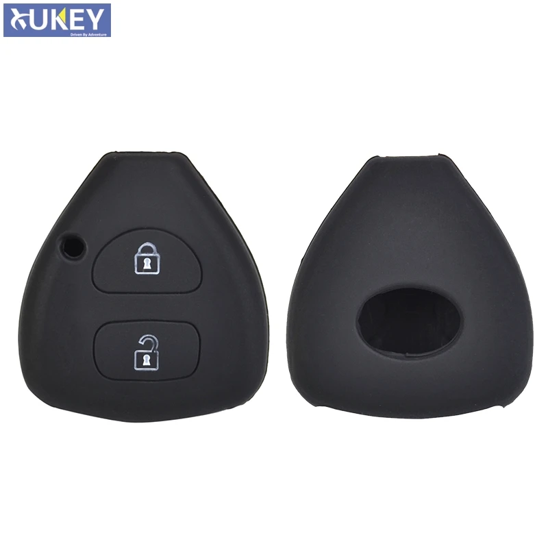 

2 Button Silicone Car Remote Key Fob Cover Case For Toyota Camry Yaris RAV4 HiLux Cruiser Fortuner Prado Verso Holder Protector