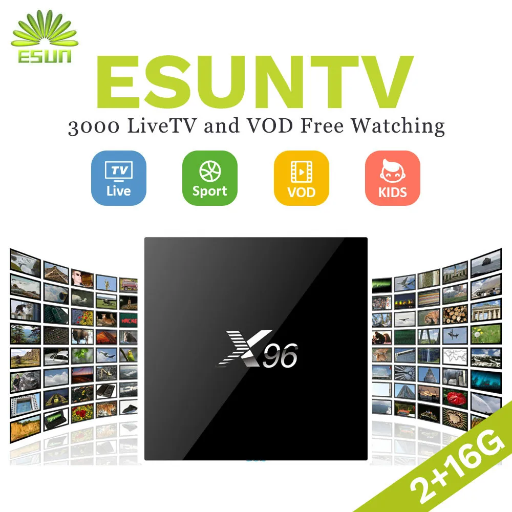 ESUNTV X96 2G 16G font b Android b font TV Box Set Top Box Amlogic S905X