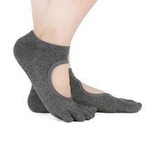 Женские носки для йоги, пилатеса, с пятью пальцами, без спинки, силиконовые, Нескользящие, 5 Носок, носки для балета, спортзала, фитнеса, спорта, хлопковые носки, mujer