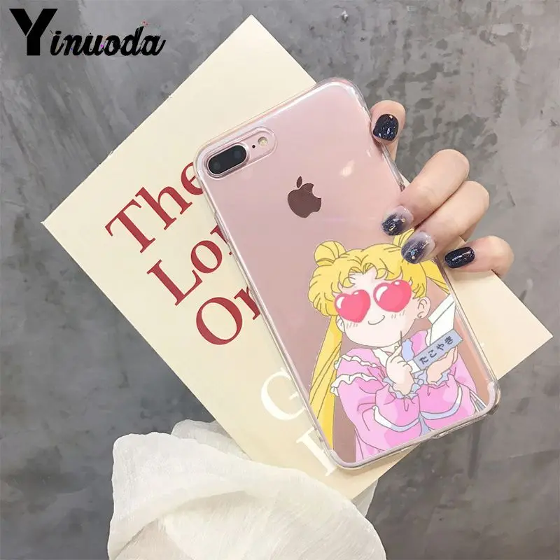 Yinuoda Сейлор Мун ТПУ мягкий силиконовый прозрачный чехол для телефона Apple iPhone 8 7 6 6S