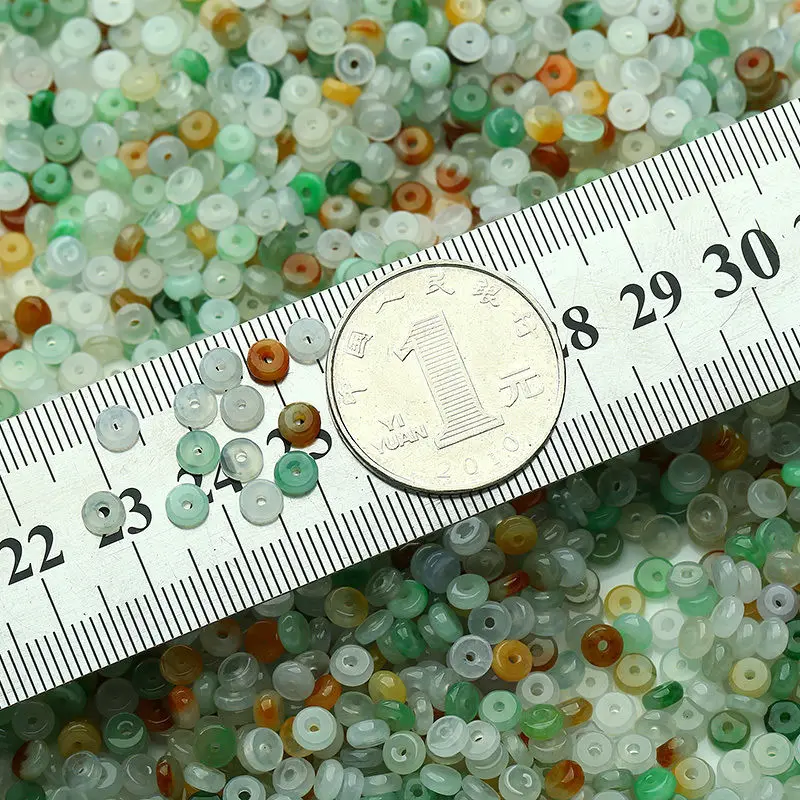 

50PCS Natural Grade A Jade (Jadeite) loose Circle bead/ Size: 4mm (Wholesale)