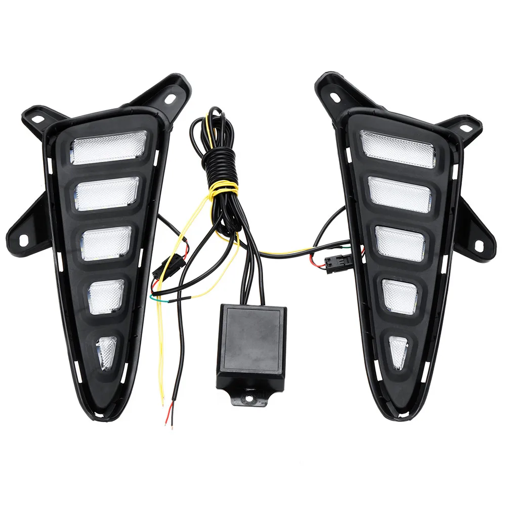 

2019new2Pcs White/Yellow LED DRL Daytime Running Lights For Toyota CHR C-HR 2016-2018 Backup Reversing Daytime Running Lights #F