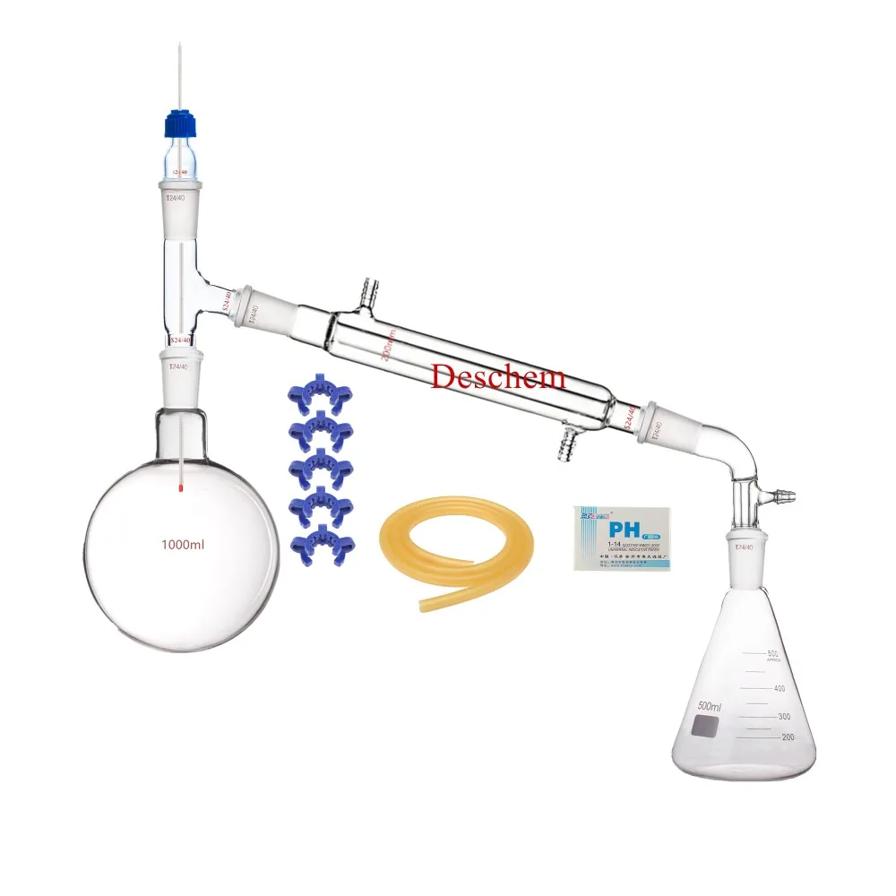 1000 мл из стекла для дистилляции аппарат ж/500 мл 24/40 Erlenmeyer колба лабораторное вакуумное устройство