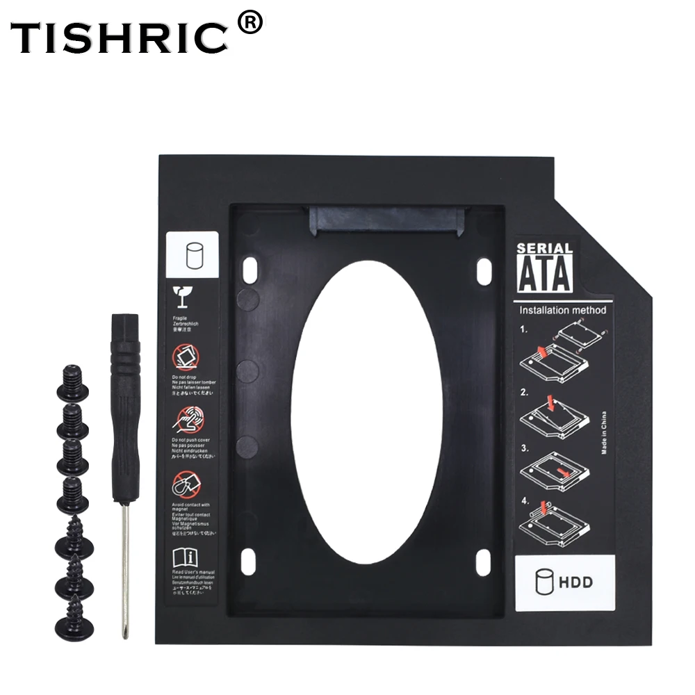 Tishric Универсальный Optibay SATA 3,0 2nd HDD Caddy 12,7 мм для 2,5 "2 ТБ SSD HD жесткий диск Корпус для Тетрадь адаптер dvd hdd