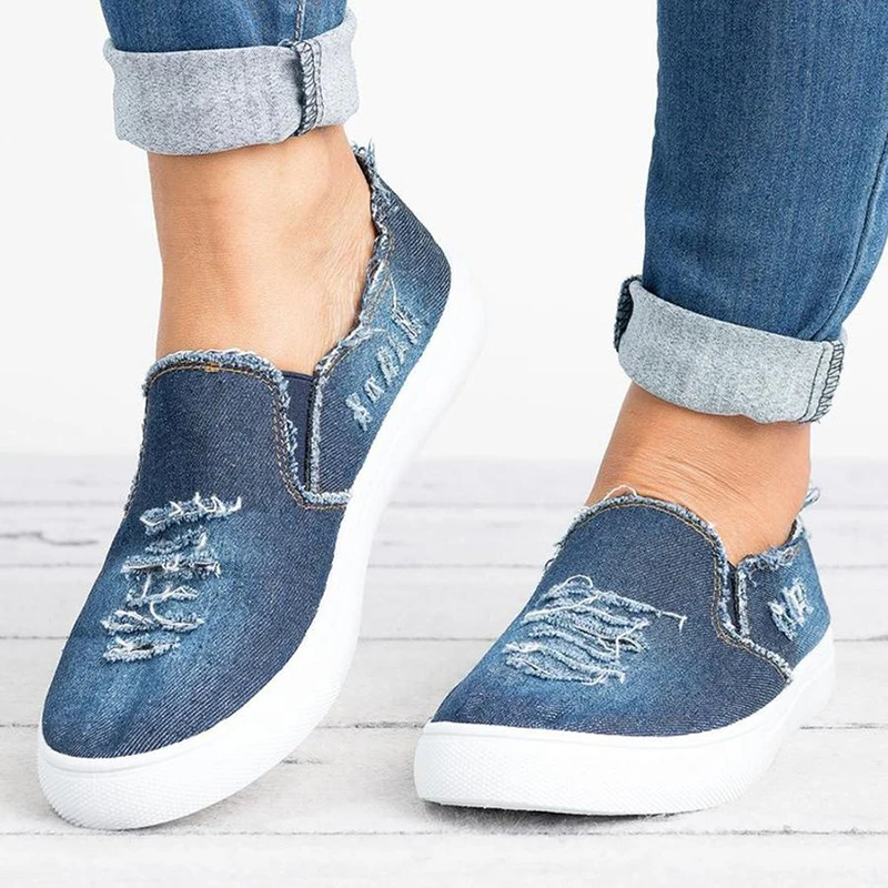 

Women Sneakers Shoes 2019 Canvas Women Loafers Flat Summer Breathble Casual Shoes Platform Slip On Walking Shoes