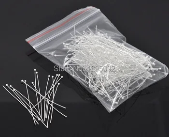 

300Pcs/Bag Silver Plated Copper Ball Head Pins Jewelry Findings Charms Wholesale 50x0.5mm 24 Gauge