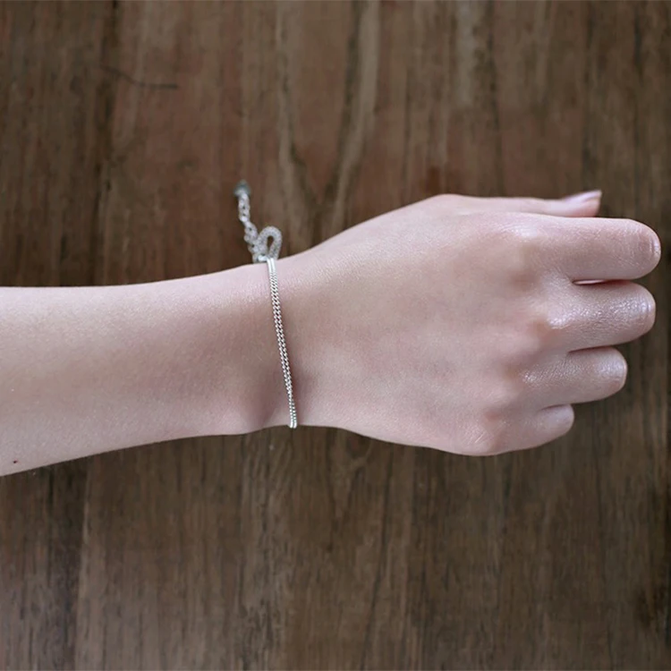 100% 925 Серебряные модные минимализм ретро винтажные деликатные звенья браслеты изысканные ювелирные для женщин