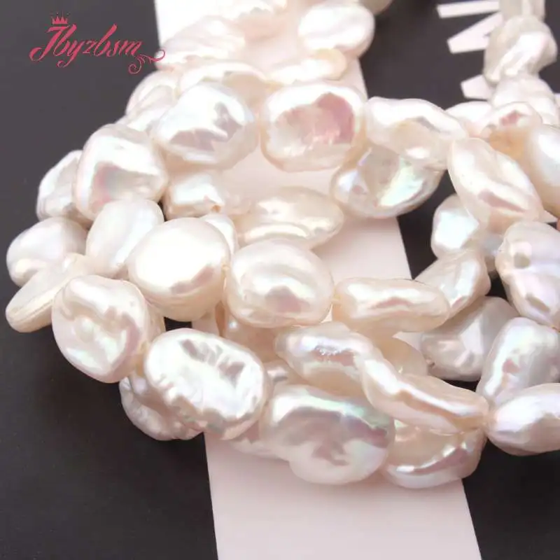 

8x10mm Freeform White Freshwater Pearl Beads Natural Stone Beads For DIY Necklace Bracelets Jewelry Making 14.5" Free Shipping