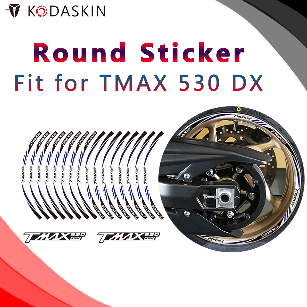 

KODASKIN Motorcycle 2D Emblem Round Sticker Decal Big Wheel Rim for TMAX 530 DX