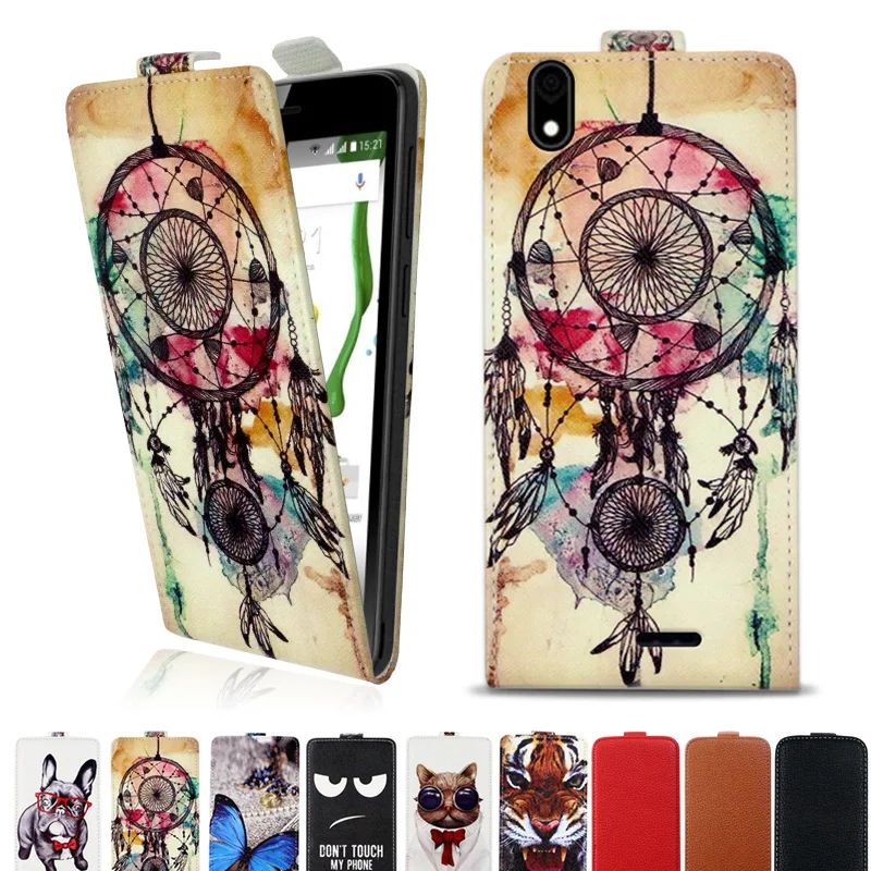 

Printed cool cartoon butterfly Tiger owl flip up and down leather case cover for Fly Life Compact Case