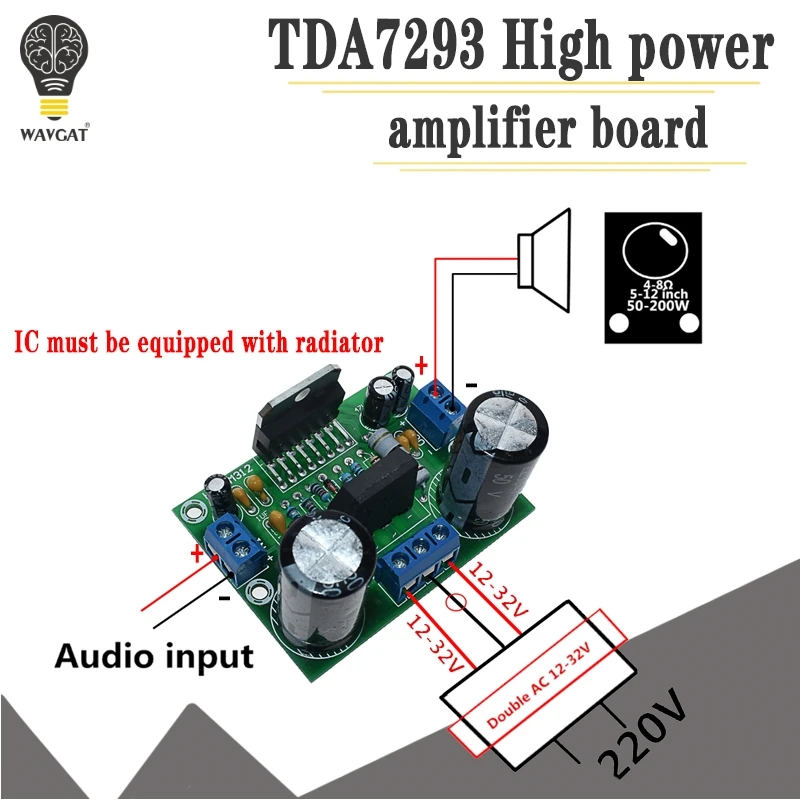 Smart Electronics TDA7293 AC 12V-32V 100W Digital Audio Amplifier Single Channel AMP Board