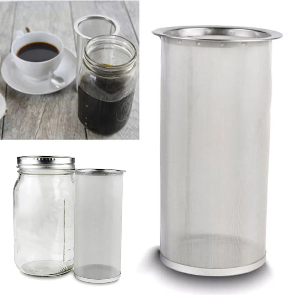 

Realand Premium Stainless Steel Mason Jar Cold Brew Coffee Maker and Iced Tea Infuser Loose Leaf Tea Mesh Filter Strainer