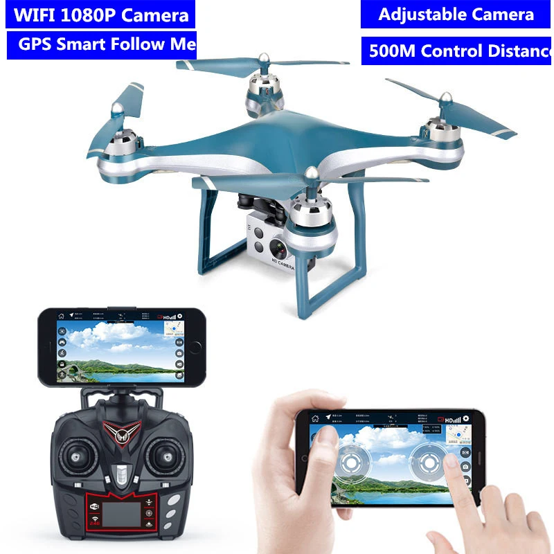 Smart GPS Follow Me Flying RC Drone With 1080P/720P Smart Camera GPS Altitude Hold One Key Return WiFi FPV RC Quadcopter Model