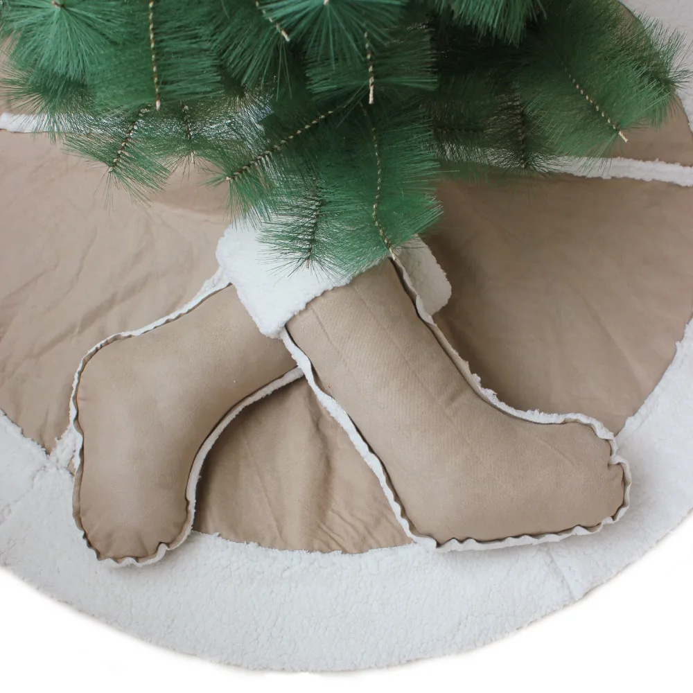 Комплект из 1 шт. очень большой 5" Пэчворк замша флис Рождественская елка юбка 2 шт. рождественские чулки