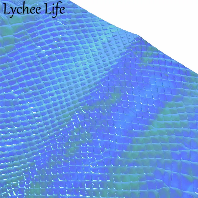 Lychee Life цветная крокодиловая кожа ткань Переливающаяся искусственная кожа 29x21 см Ткань DIY Ручная работа швейная ткань аксессуары поставки