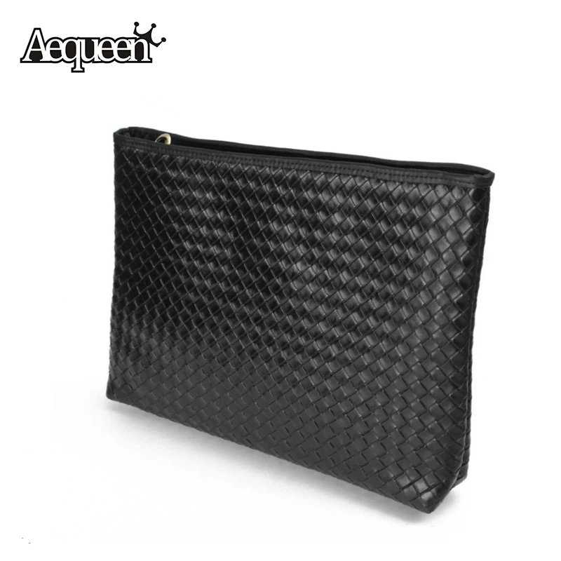 Fashion Women Weave Handbags Leather Bag European American Style Evening Bags Vintage Lady Envelope Day Clutches Black Hot