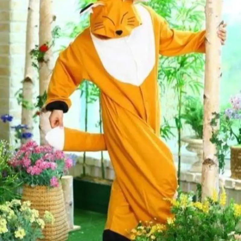 GotoseeUUnisex взрослая Пижама Kigurumi карнавальный костюм животного для костюмированного представления, комбинезон с рисунком лисы, одежда для сна