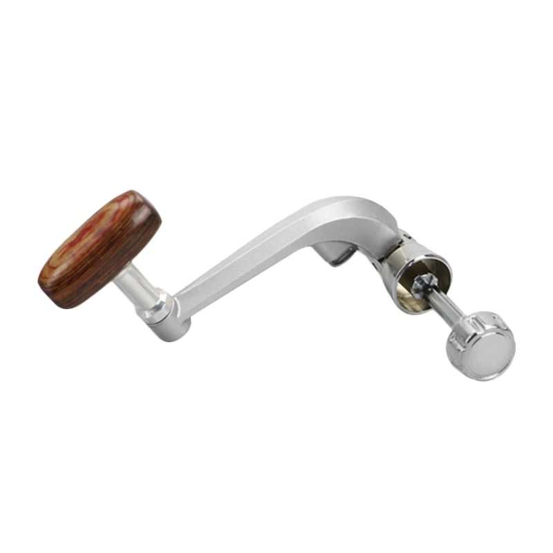 

Newly New Metal Spinning Reel Folding Rocking Arm Wheel Grasp Wooden Rocking Handle Fishing Accessories BF88