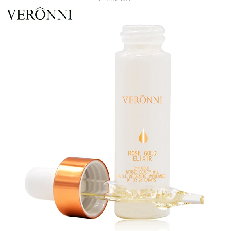 

VERONNI 24k Rose Gold Elixir Skin Make Up Oil For Face Essential Oil Before Face Oil Anti-aging Primer Foundation Moisturizing