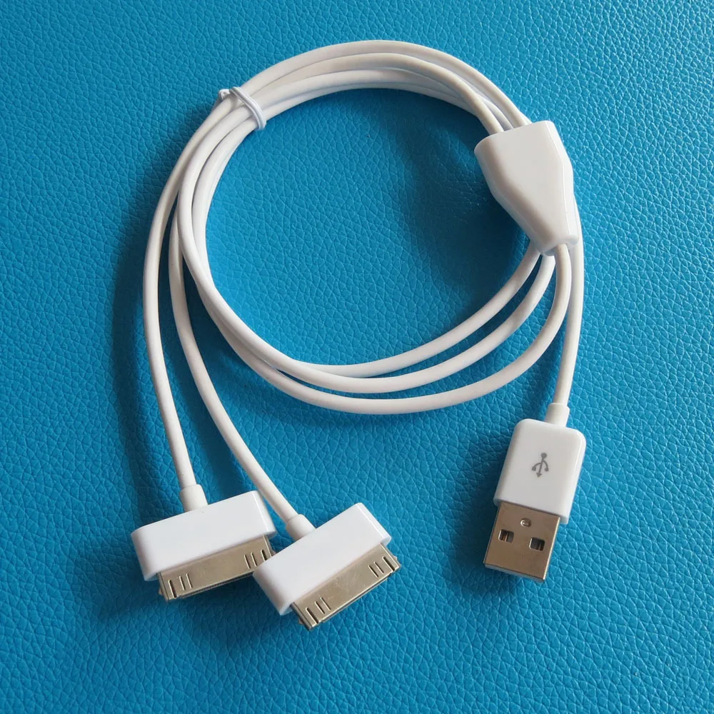 1m 3ft USB Splitter Cable for iphone 4 Power 2 Devices At Once for