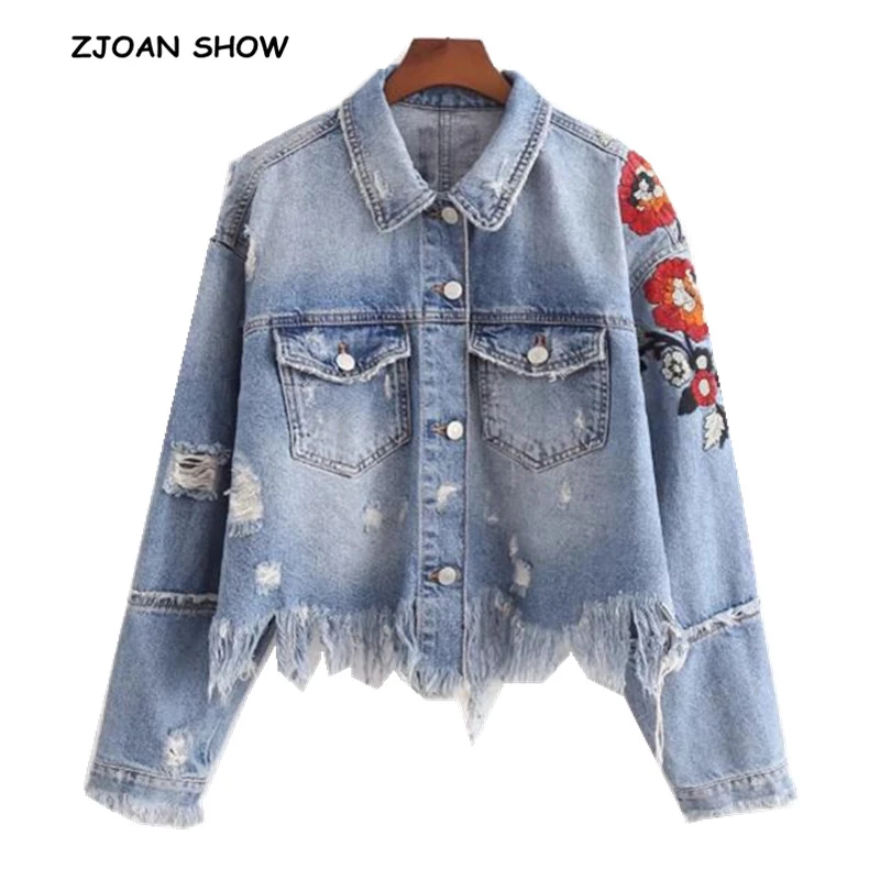 frayed tassel denim jacket