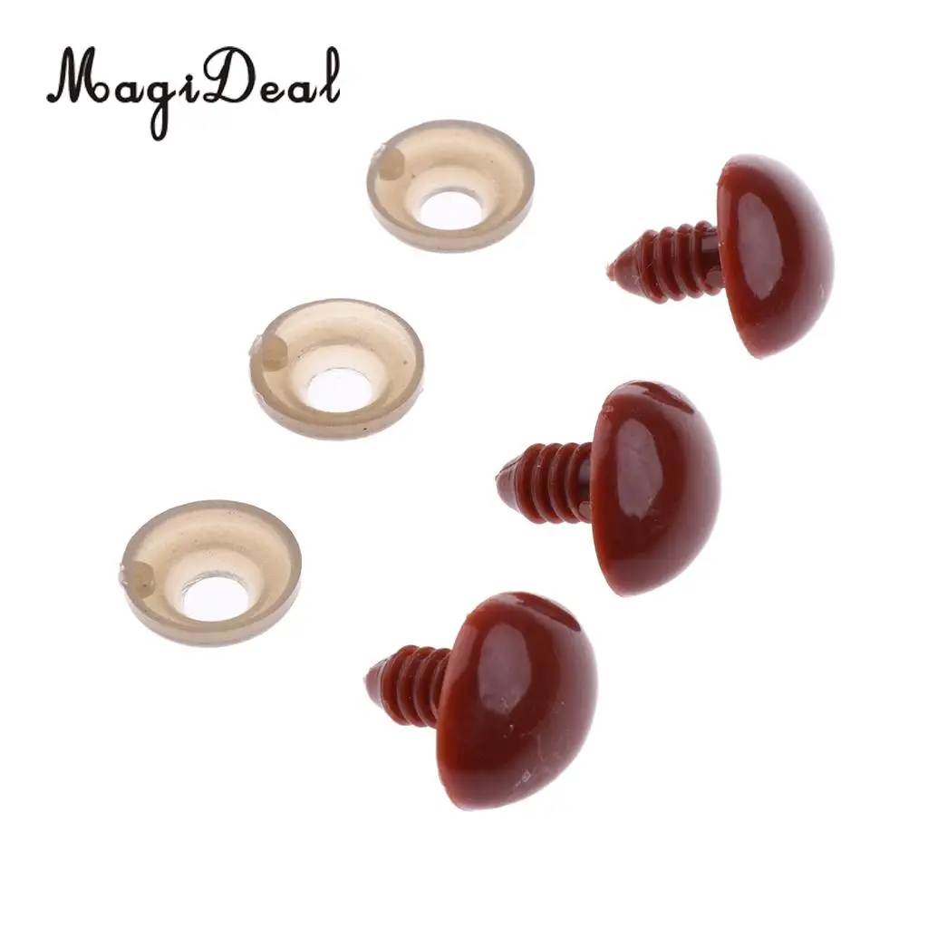 MagiDeal Hot Selling 100Pcs/Lot 10x11mm Safety Nose with BACKS for Bear Doll Dog Animal DIY Crafts Children Toy 4Colors