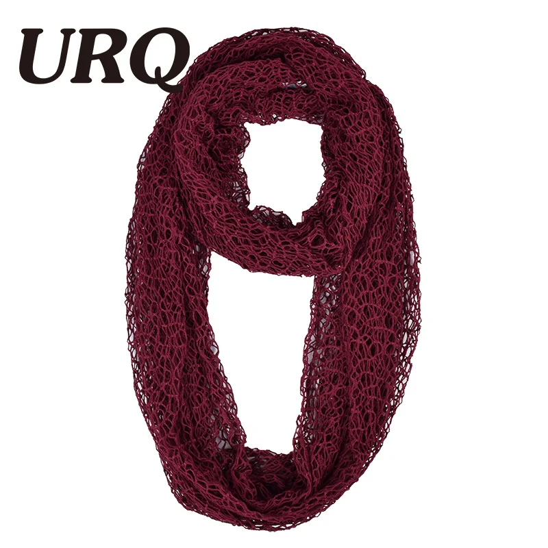 [URQ] женские шарфы-кольца ручной работы, открытые короткие сетчатые шали, женские шарфы с петлей, свадебная шаль P7A16874 - Цвет: P7A16874 bordeaux