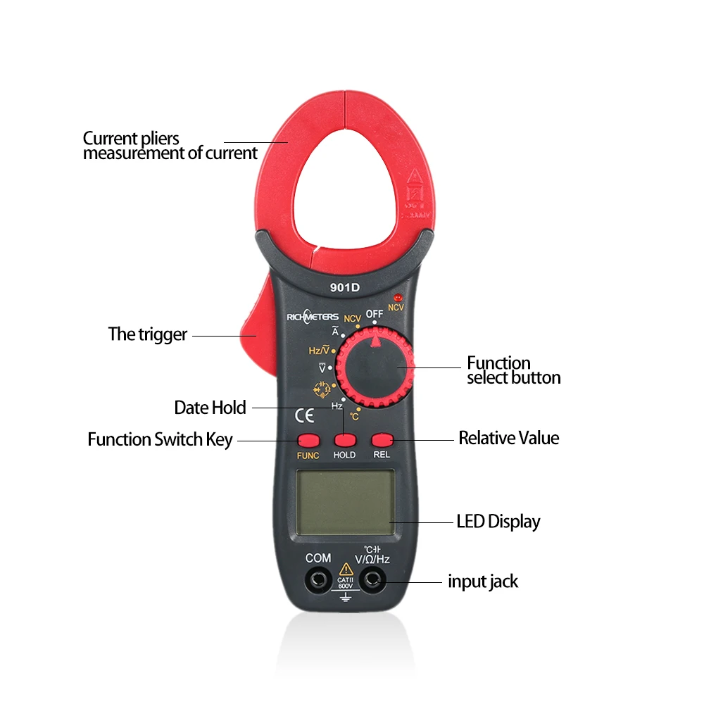 Цифровой токометр RICHMETERS RM901D 4000 отсчетов Автоматический диапазон напряжения